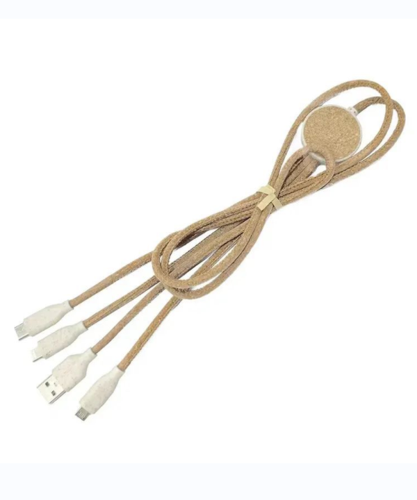 ECO-FRIENDLY CORK 3-in-1 MULTIPLE CABLE